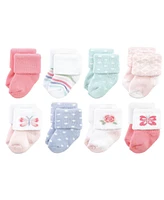 Hudson Baby Cotton Rich Terry Socks 16-Pack, Pastel Butterfly, 0-6 Months