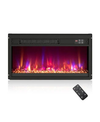 Electric Fireplace Insert with Remote Control for Easy Temperature Adjustment and Cozy Ambiance