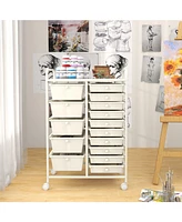 15-Drawer Utility Rolling Organizer Cart Multi-Use Storage