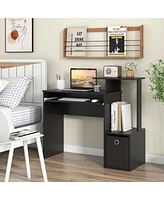 Home Office Computer Desk Space-saving Study Writing with Keyboard Tray