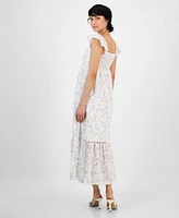 And Now This Women's Empire-Waist Crochet-Trim Midi Dress, Exclusively at Macy's