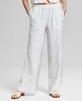 And Now This Women's Wide-Leg Side-Tie Striped Pants, Exclusively at Macy's