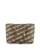 Pre-Owned Balenciaga Medium Signature East-West Shopper Tote Allover Logo Bb Monogram Coated Canvas