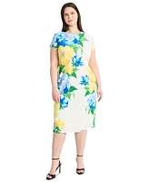 Maggy London Plus Floral-Print Midi Dress