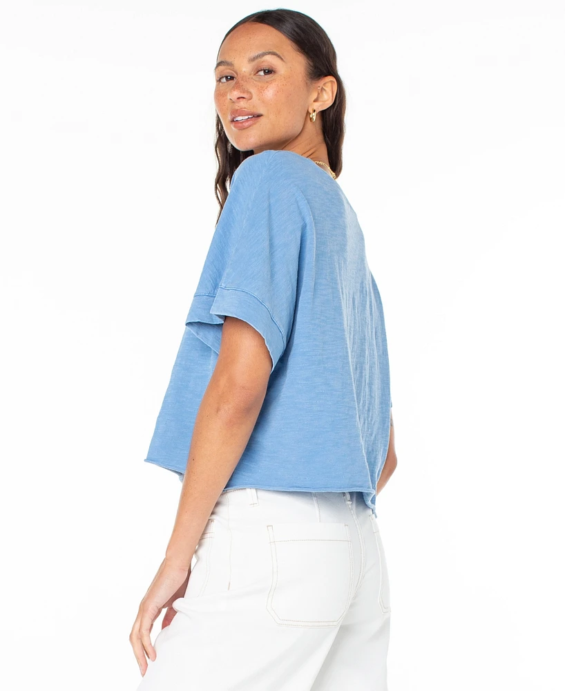 Roxy Juniors' Cotton Graphic Logo Crewneck Tee