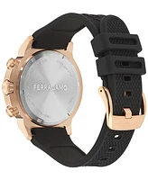 Ferragamo Men's Swiss Chronograph Sport Black Silicone Strap Watch 44mm