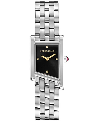 Ferragamo Women's Swiss Asymetrique Stainless Steel Bracelet Watch 22x36mm