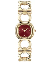 Ferragamo Women's Swiss Double Gancini Gold Ion Plated Link Bracelet Watch 25mm