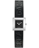 Ferragamo Women's Swiss Portrait Black Leather Strap Watch 20mm