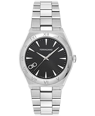 Ferragamo Men's Swiss Vega Stainless Steel Bracelet Watch 40mm