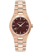 Ferragamo Women's Swiss Vega Upper East Diamond Accent Rose Gold Ion Plated Bracelet Watch 28mm