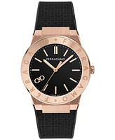 Ferragamo Men's Swiss Black Polyurethane Strap Watch 41mm