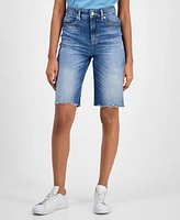 Boss Orange Women's High-Rise Raw-Edge Denim Shorts