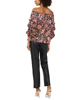 Vince Camuto Women's Floral-Printed Off-The-Shoulder Bubble-Sleeve Top