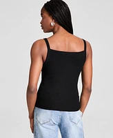 And Now This Women's Ribbed Square-Neck Top, Regular & Petites, Exclusively at Macy's