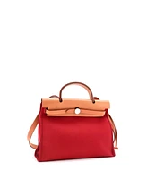 Pre-Owned HERMES 31 Herbag Zip Leather and Toile