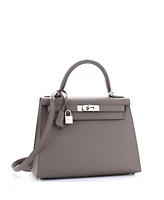 Pre-Owned HERMES Kelly Handbag Epsom with Palladium Hardware