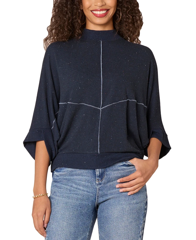 Democracy Women's Mock-Neck Dolman-Sleeve Knit Top