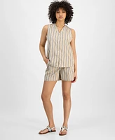 Tommy Hilfiger Women's Striped Sleeveless V-Neck Shirt