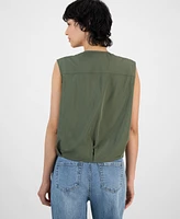 Bar Iii Women's Bubble-Hem Cargo Vest, Exclusively at Macy's