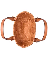 Michael Kors Quinn Small North South Woven Tote Crossbody