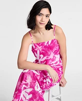 Bar Iii Women's Printed Sheer Overlay Maxi Dress, Exclusively at Macy's