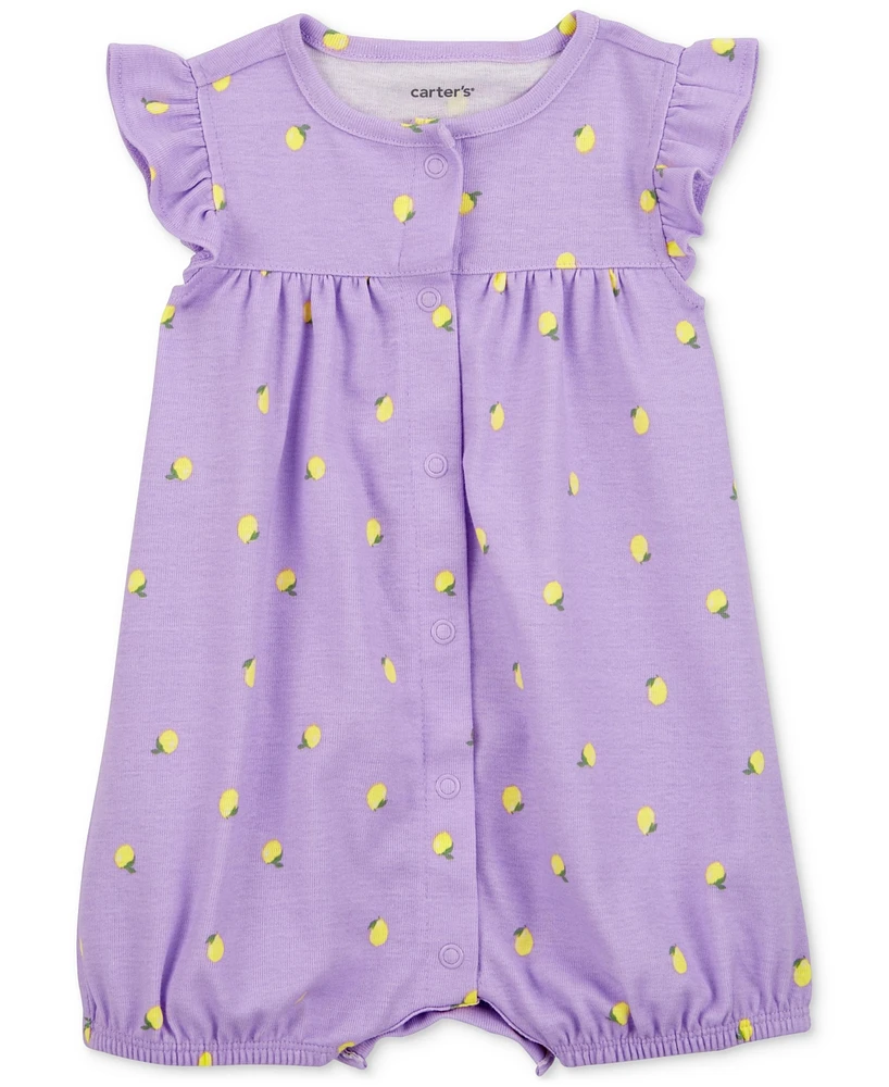 Carter's Baby Girls Lemons Snap-Up Cotton Romper