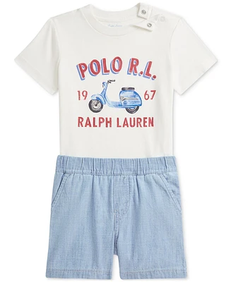 Polo Ralph Lauren Baby Jersey Tee & Chambray Short Set