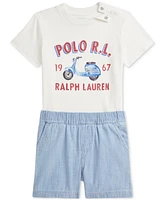 Polo Ralph Lauren Baby Boys Jersey Tee & Chambray Short Set