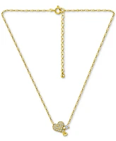 Giani Bernini Cubic Zirconia Heart Pendant Necklace (3/8 ct. t.w.) 18k Gold-Plated Sterling Silver, 16" + 2" extender, Exclusively at Macy's