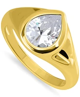 Giani Bernini Cubic Zirconia Pear-Shape Statement Ring (2-1/2 ct. t.w.) 18k Gold-Plated Sterling Silver, Exclusively at Macy's