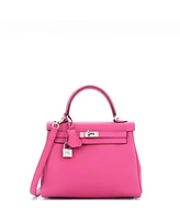 Pre-Owned Hermes Kelly 25 Handbag Pink Togo with Palladium Hardware