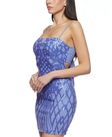 B Darlin Women's Sequined Chiffon-Tie Bodycon Dress