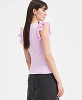 On 34th Women's Ruffle-Sleeve Knit Top, Created for Macy's