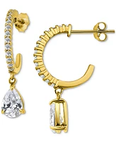 Giani Bernini Cubic Zirconia Pear Hoop Earrings (2-5/8 ct. t.w.) 18k Gold over Sterling Silver
