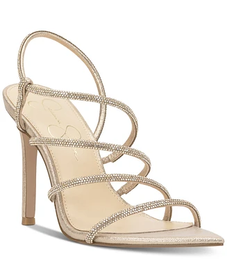 Jessica Simpson Women's Vioreena Strappy Rhinestone Stiletto Dress Sandals