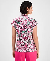 Kasper Floral-Print Top, Regular & Petite