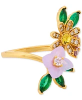 Kate Spade New York Bursting Blooms Gold-Tone Multi-Stone Wrap Ring