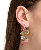 Kate Spade New York Bursting Blooms Gold-Tone Multi-Stone Drop Earrings