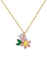 Kate Spade New York Bursting Blooms Gold-Tone Crystal Pendant Necklace, 16" + 3" extender