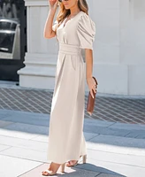 Women's V-Neck Wide Leg Jumpsuit