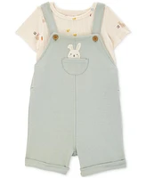 Carter's Baby Girls 2-Pc. T-Shirt & Bunny Shortall Set