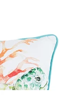 Colorful Sea Turtle Printed Throw Pillow