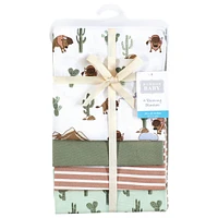 Hudson Baby Boys Cotton Flannel Receiving Blankets, Wilderness, One Size