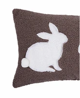 12" x 20" Easter Bunny Rabbit Duo Tufted Decorative Throw Pillow