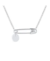 Bling Jewelry Initial Alphabet A-z Solidarity Pendant Necklace Sterling Silver Safety Pin Design