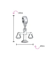 Bling Jewelry Judge Lawyer Scales Of Justice Libra Zodiac Dangle Charm Bead Sterling Silver