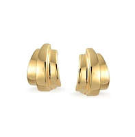 Bling Jewelry Modern Geometric Dome Clip-On Earrings for Non-Pierced Ears