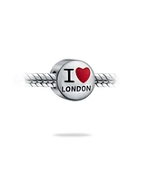 Bling Jewelry I Love London Charm Bead Enamel Sterling Silver for European Bracelets