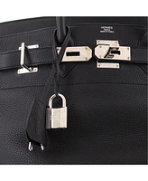 Pre-Owned HERMES Hac 40 Handbag Black Togo with Palladium Hardware